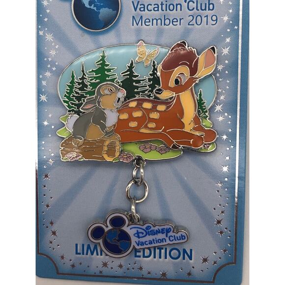 Disney Vacation Club Bambi & Thumper in Flowers DVC Vacation Club Pin LE 3500 - Picture 3 of 6